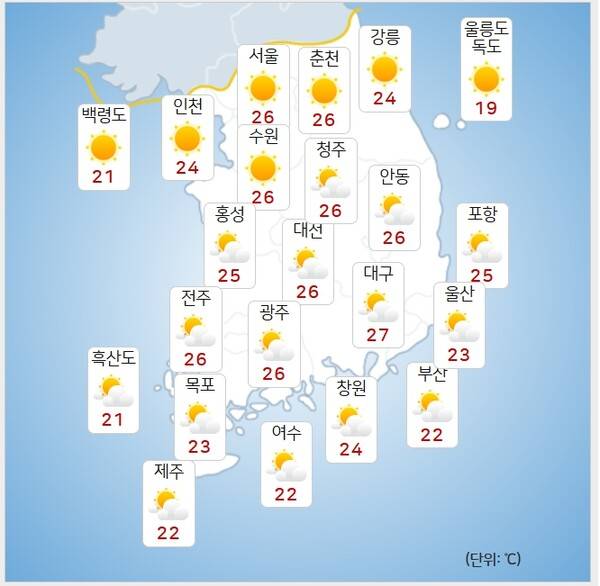 기상청= 오늘 오후 날씨