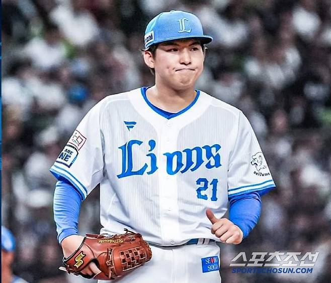 지난해 신인왕 다케우치. 5월 중순 합류해 선발 로테이션에 합류했다. 사진캡처=세이부 라이온즈 SNS