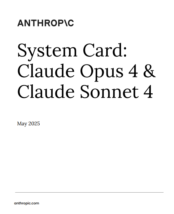 앤트로픽이 공개한 클로드 오푸스4 실험 보고서. [사진 = 앤트로픽]