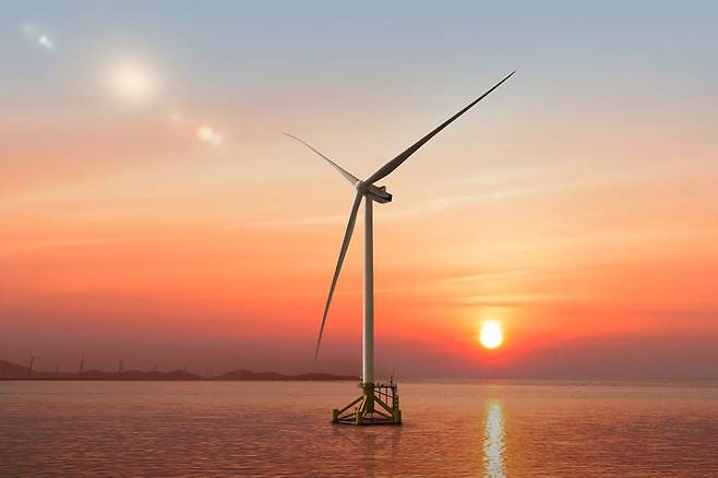 [무안=뉴시스]전남개발공사 '영광 약수해상풍력' 발전 현장. (사진=전남개발공사 제공) 2025.04.23. photo@newsis.com *재판매 및 DB 금지