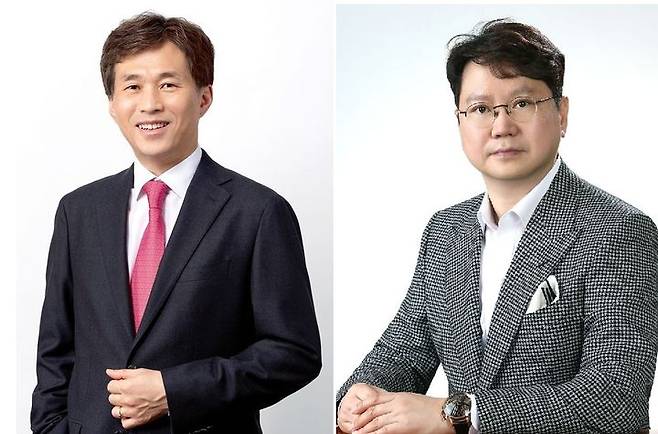 [서울=뉴시스]곽노정 SK하이닉스 대표이사와 곽동신 한미반도체 회장. (사진=각 회사 제공) photo@newsis.com *재판매 및 DB 금지