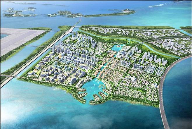 [군산=뉴시스] 새만금 스마트 수변도시 통합개발계획 변경 조감도. (사진=새만금청 제공) 2025.05.26. photo@newsis.com *재판매 및 DB 금지