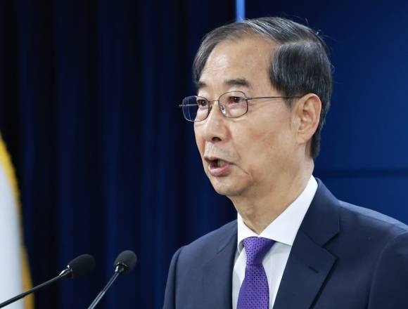 한덕수 대통령 권한대행 국무총리가 1일 정부서울청사에서 대국민담화를 하고 있다. 2025.5.1 연합뉴스