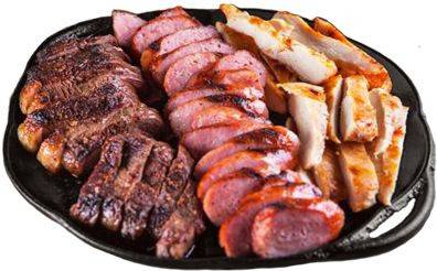 소 오리 닭고기가 담긴 그릇