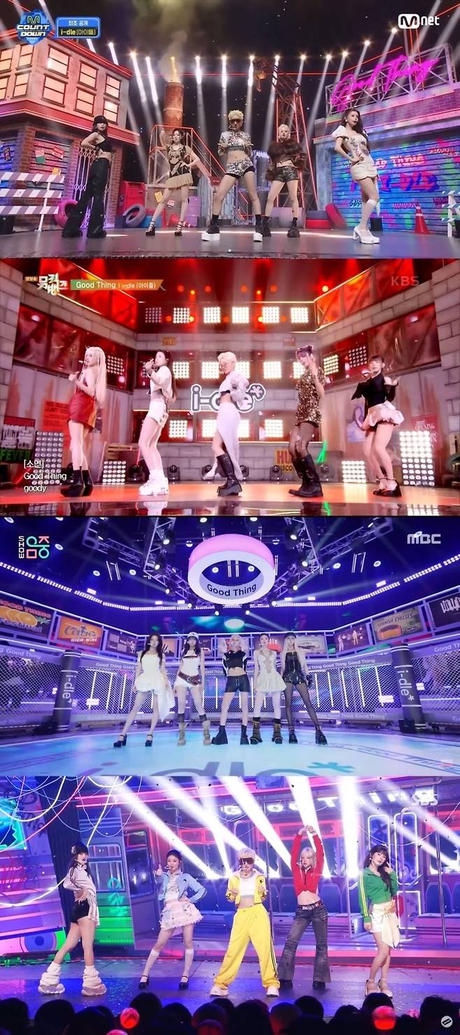 아이들. 사진 | Mnet ‘엠카운트다운’, KBS2 ‘뮤직뱅크’, MBC ‘쇼! 음악중심’, SBS ‘인기가요’