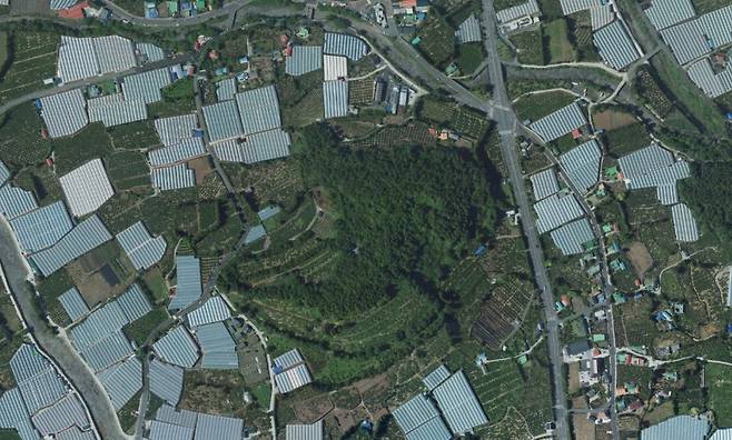 훼손 전 '넉시오름' 위성 사진. (카카오맵 갈무리)