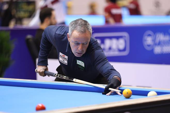 딕 야스퍼스(네덜란드)가 ‘호치민 3쿠션 당구월드컵’ 정상에 올랐다. SOOP 제공