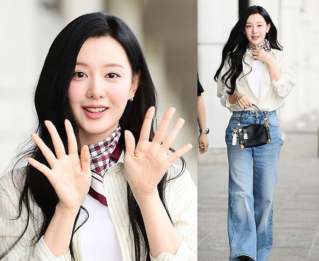 김지원이 공항을 런웨이로 만들며 ‘꾸안꾸 여신’의 진수를 선보였다. 사진=김영구 기자