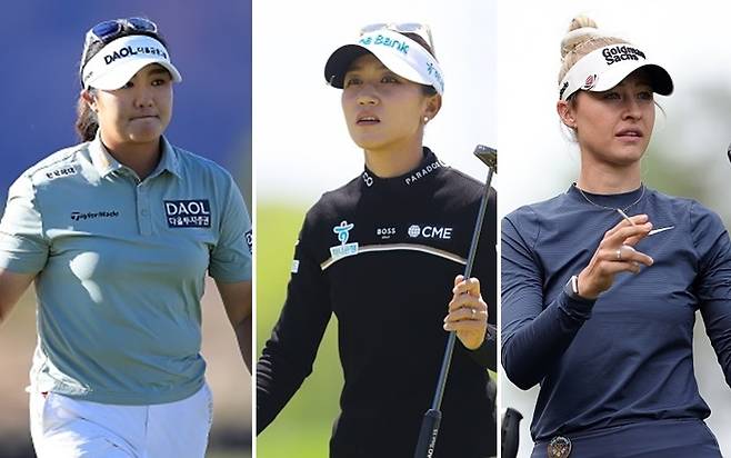 왼쪽부터 유해란, 리디아 고, 넬리 코르다   [게티이미지]