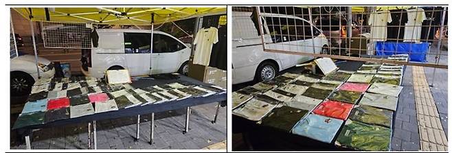 [대전=뉴시스] 새빛시장 위조상품 수사협의체 제4차 합동단속 모습.(사진=특허청 제공) *재판매 및 DB 금지