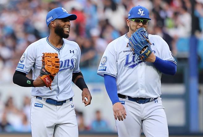 ▲ 르윈 디아즈와 아리엘 후라도(왼쪽부터) ⓒ 삼성 라이온즈