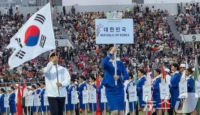 27일 경북 구미시민운동장에서 2025 구미 아시아육상경기선수권대회가 진행됐다. /사진=뉴스1