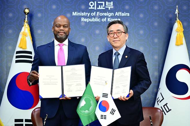 조태열, 아프리카자유무역지대 총장 면담 [외교부 제공. 재판매 및 DB 금지]