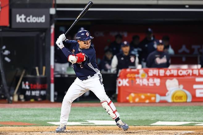 양의지가 타격에 임하고 있다. 사진 | 두산 베어스