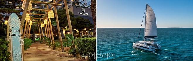 파라다이스 호텔 부산_'더 비치 라운지'(좌),&nbsp;'스페셜 요트 투어'(우)