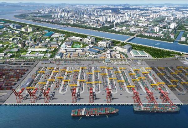 인천 신항 1-2단계 컨테이너 부두 조감도. IPA 제공