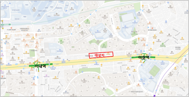 북아현4구역 재정비촉진지구 위치도. [서울시]