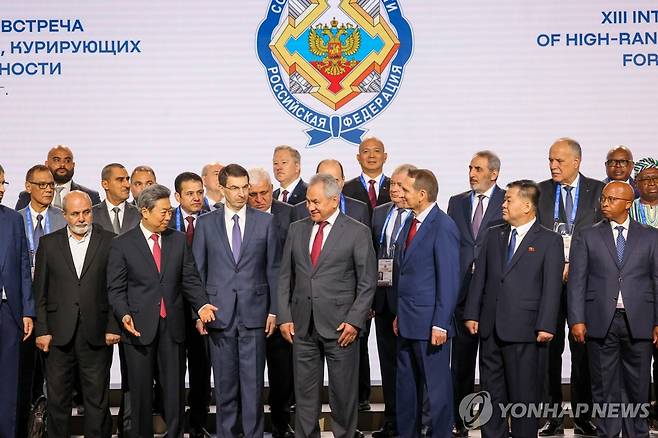 28일(현지시간) 러시아 모스크바에서 열린 13회 안보문제 담당 국제고위대표 회의 [타스 연합뉴스. 재판매 및 DB 금지]