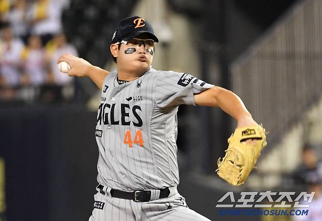 28일 잠실구장에서 열린 LG 트윈스와 한화 이글스의 경기. 한화 김서현이 역투하고 있다. 잠실=박재만 기자 pjm@sportschosun.com/2025.05.28/