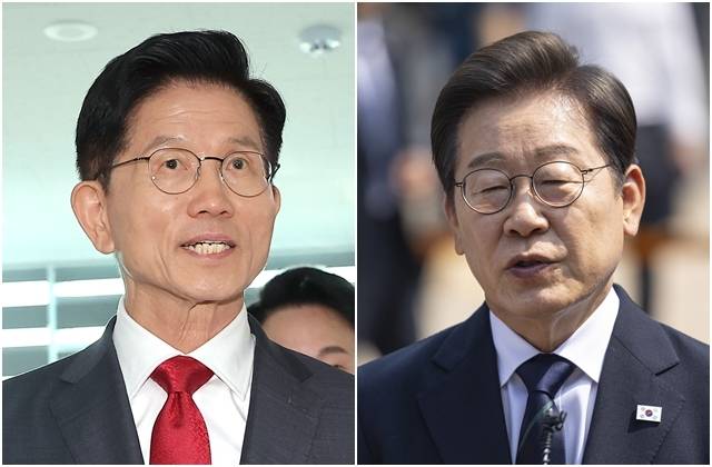 29일 대통령선거 사전투표에 나선 김문수 국민의힘 후보(왼쪽 사진)과 이재명 더불어민주당 후보. 연합뉴스