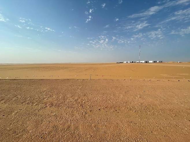 [세종=뉴시스]사우디의 자푸라 열병합 발전소 건설 현장이다. (사진=한국전력공사 제공) *재판매 및 DB 금지