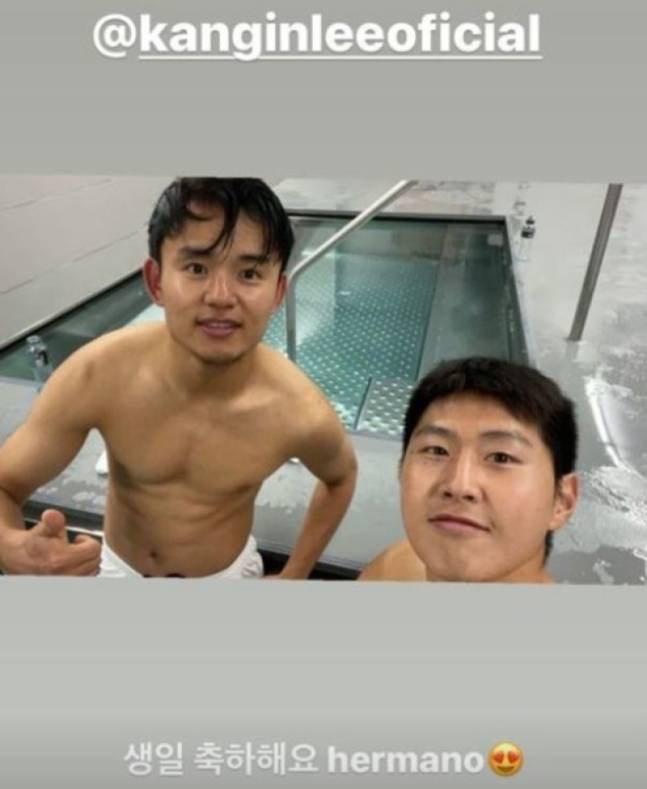 지난해 2월 이강인의 생일을 맞아 SNS를 통해 한글로 생일 축하 메시지를 전했던 구보 다케후사. /사진=구보 SNS 캡처