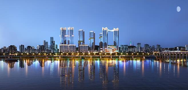 포스코이앤씨가 용산 정비창 전면1구역에 제안한 '오티에르 용산' 조감도 [포스코이앤씨 제공. 재판매 및 DB 금지]