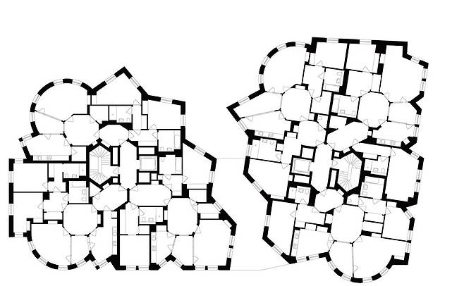 햄스테드 맨션 블록 평면도./ 서지슨 베이츠
