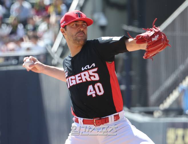 지난 4월 20일 오후 잠실야구장에서 열린 2025 프로야구 KIA와 두산 경기. KIA 선발 네일이 역투하고있다. 잠실=정시종 기자 capa@edaily.co.kr