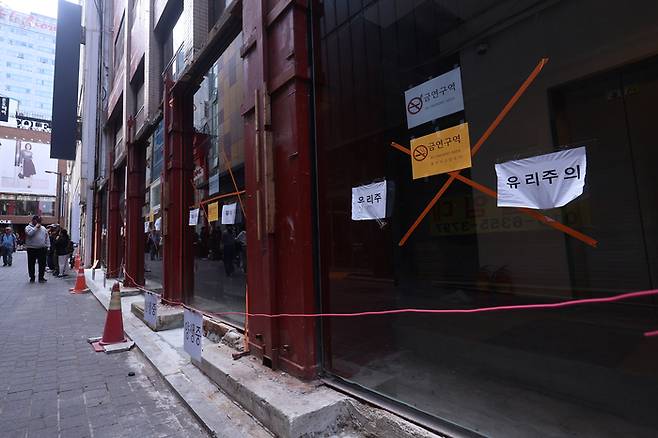 서울 명동거리 한 공실 상가의 모습. 2025.5.18 [사진 = 연합뉴스]