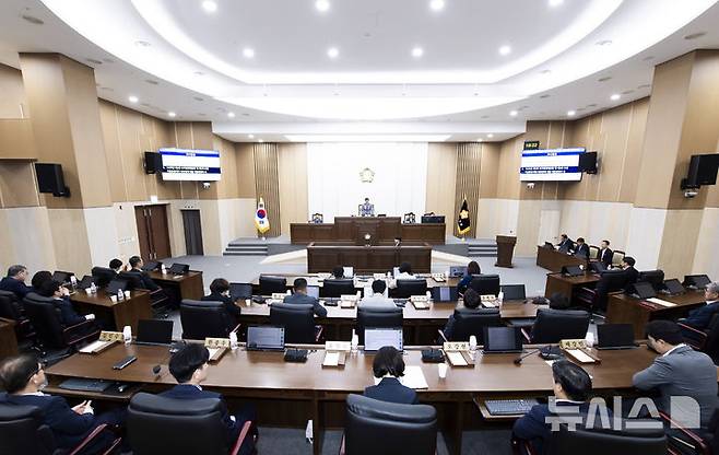 [김포=뉴시스]정일형 기자 = 김포시의회 본회의 전경. (사진=김포시의회 제공)