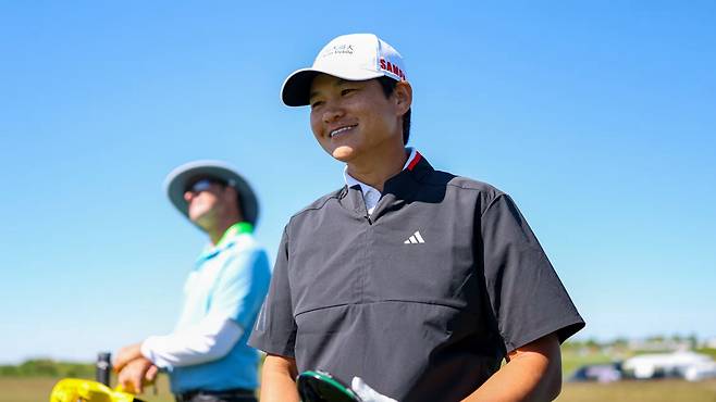 전 세계 1위 쩡야니가 지난 28일 미국 위스콘신주 에린의 에린 힐스GC에서 진행된 US여자오픈 연습라운드중 밝게 웃고 있다. USGA 홈페이지 캡처