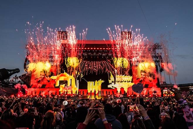 스트레이 키즈가 미국 샌프란시스코 오라클 파크에서 공연을 성료했다. 사진ㅣJYP엔터테인먼트