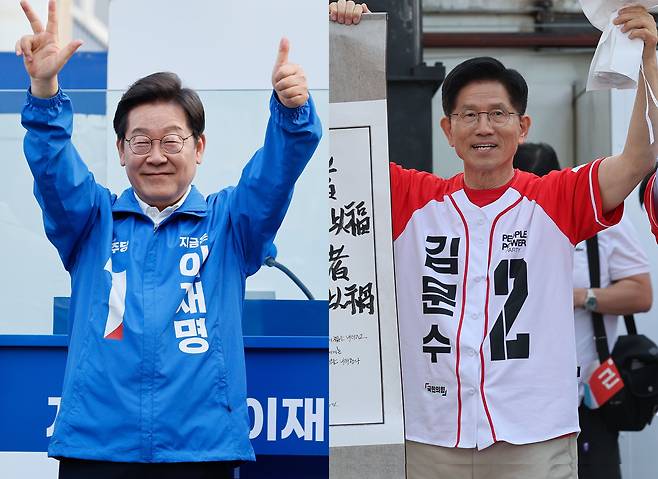 이재명 더불어민주당(왼쪽), 김문수 국민의힘 대통령 후보(오른쪽) /뉴스1