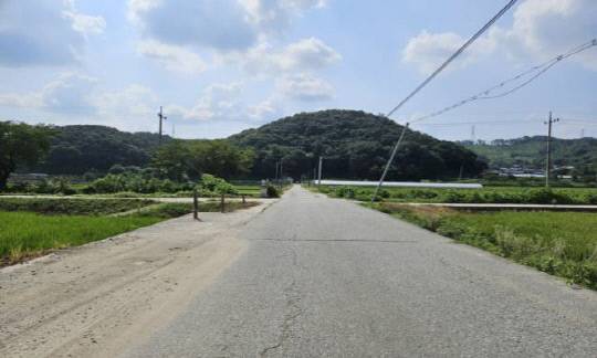 문의면 도원리 농어촌도로 확포장 현장 모습. 청주시 제공