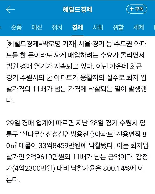 Screenshot_20250531_142908_NAVER.jpg 순간의 착각. 법원경매 3억원대 수원 아파트 33억에 낙찰ㅋㅋㅋㅋ