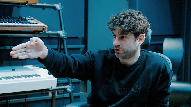 American K-pop songwriter Paul Thompson, founder of the music label MZMC, is seen at SIG Recording's studio in Gangnam, Seoul, in 2024. (MZMC)