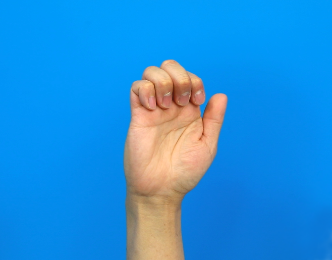 방아쇠 손가락에 좋은 운동법… 중손가락관절은 편 상태로 유지하면서, 손가락 관절을 그림처럼 구부렸다가, 펴는 동작을 틈나는 대로 10~20회 반복한다.