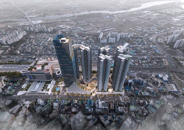 평택역 주변 집창촌(속칭 삼리) 일대 ‘평택 1구역 재개발사업’이 본궤도에 진입했다. 평택 1구역 재개발 사업 조감도.  /평택 1구역 재개발 정비사업 조합 제공