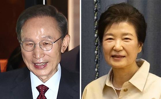 이명박 전 대통령(왼쪽사진)과 박근혜 전 대통령. 중앙포토