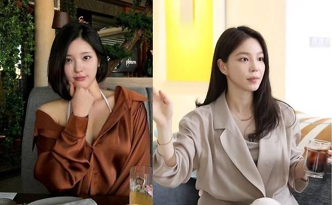 걸그룹 ‘앨리스’ 출신 소희와 배우 겸 사업가 지윤미.  소희 인스타그램, 유튜브 ‘밉지 않은 관종언니’ 화면 캡처