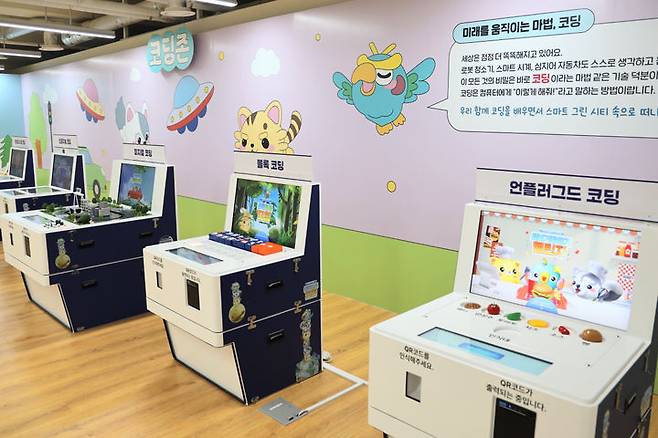 [부산=뉴시스] 팝업 전시 '코딩과 수소'의 코딩 존 (사진=국립부산과학관 제공) 2025.06.01. photo@newsis.com *재판매 및 DB 금지