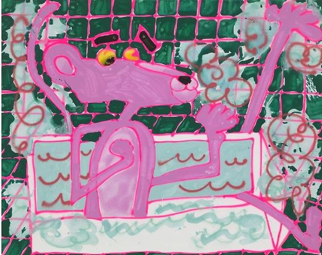 Tub Time, 2023. ⓒ Katherine Bernhardt. Courtesy of the artist & David Zwirner *재판매 및 DB 금지