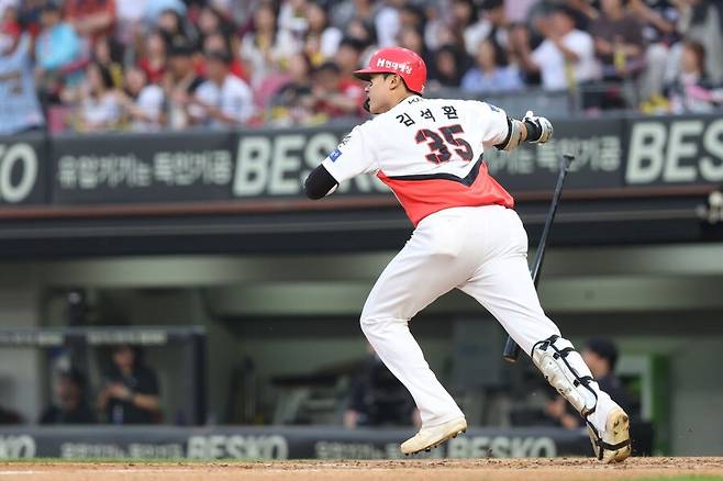 ▲ 나성범의 부상이 장기화되는 상황에서 김석환은 작년보다는 1군에서 더 많이 만날 가능성이 높은 자원이다 ⓒKIA타이거즈