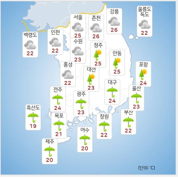 기상청= 오늘 오후 날씨