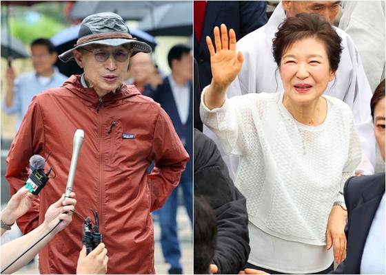 이명박 전 대통령(왼쪽), 박근혜 전 대통령. 〈사진=연합뉴스〉