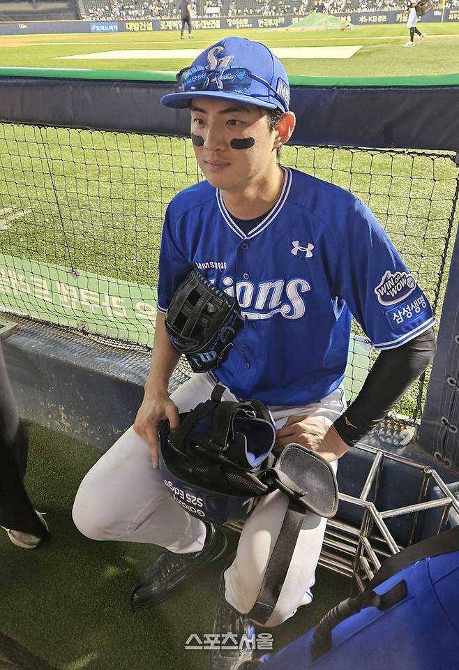 삼성 구자욱이 1일 서울 잠실구장에서 열린 2025 KBO리그 정규시즌 LG전 승리 후 취재진 인터뷰에 응하고 있다. 잠실 | 강윤식 기자 skywalker@sportsseoul.com