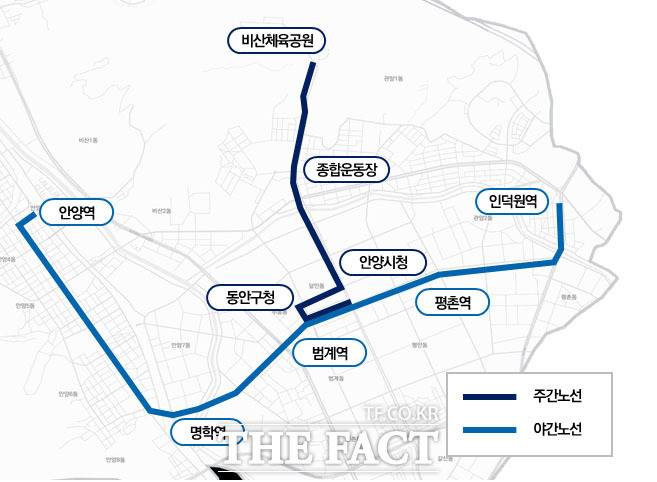 자율주행버스 운행 노선도 /안양시