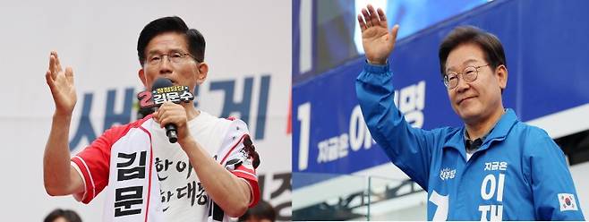 김문수 국민의힘 대선 후보(왼쪽), 이재명 더불어민주당 대선 후보(오른쪽). 사진=뉴시스