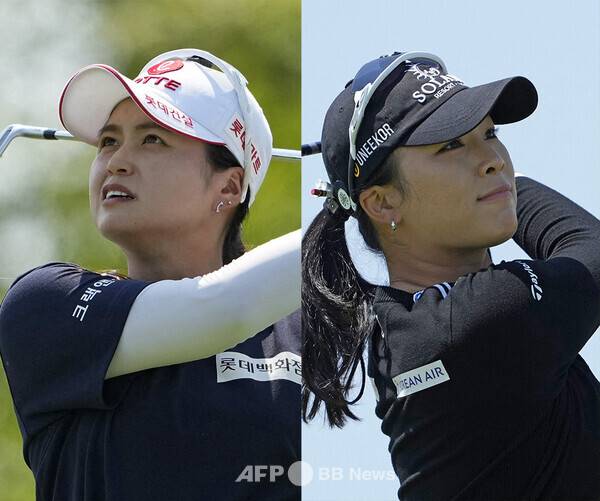 2025년 미국여자프로골프(LPGA) 투어 메이저 대회인 제80회 US여자오픈에 출전한 최혜진, 윤이나 프로. 사진제공=ⓒAFPBBNews = News1